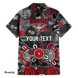 Personalized Essendon Bombers Hawaiian Shirt Aboriginal Dot Painting Graffiti Style TS04