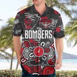 Personalized Essendon Bombers Hawaiian Shirt Aboriginal Dot Painting Graffiti Style TS04