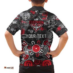 Personalized Essendon Bombers Hawaiian Shirt Aboriginal Dot Painting Graffiti Style TS04