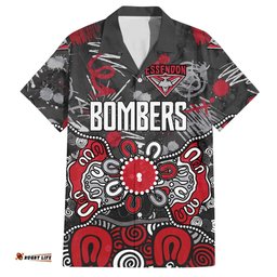 Personalized Essendon Bombers Hawaiian Shirt Aboriginal Dot Painting Graffiti Style TS04