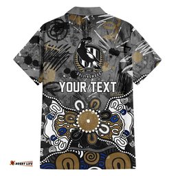 Personalized Collingwood Magpies Hawaiian Shirt Aboriginal Dot Painting Graffiti Style TS04