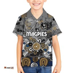 Personalized Collingwood Magpies Hawaiian Shirt Aboriginal Dot Painting Graffiti Style TS04
