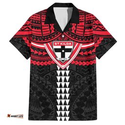 Personalized St Kilda Saints Hawaiian Shirt Polynesian Tribal Pattern Heritage Football TS04