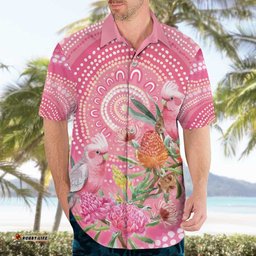Personalized Pink Galah Aboriginal Dot Art Hawaiian Shirt Australias Breast Cancer Awareness LT9