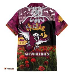 Personalised Sea Eagles Rugby ANZAC Day Hawaiian Shirt Last Post Poppy We Will Remember Them LT14