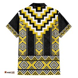Yellow Taniko Aotearoa Hawaiian Shirt Niho Taniwha Mix Poutama LT14