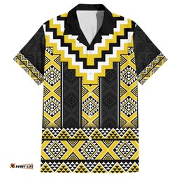 Yellow Taniko Aotearoa Hawaiian Shirt Niho Taniwha Mix Poutama LT14