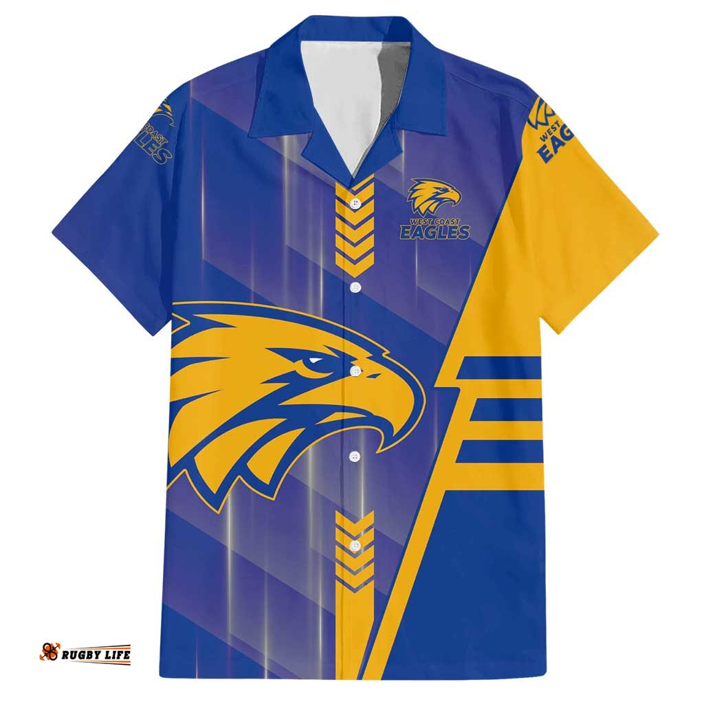 Personalized West Coast Eagles Hawaiian Shirt Modern Geometric Sports Graphic Style TS04