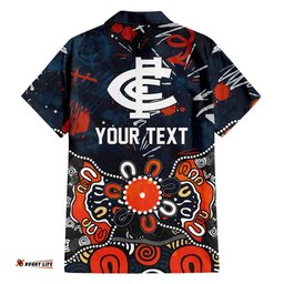 Personalized Carlton Blues Hawaiian Shirt Aboriginal Dot Painting Graffiti Style TS04