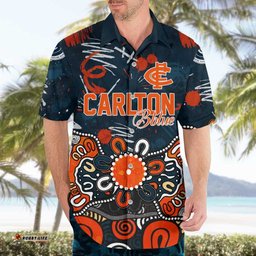 Personalized Carlton Blues Hawaiian Shirt Aboriginal Dot Painting Graffiti Style TS04