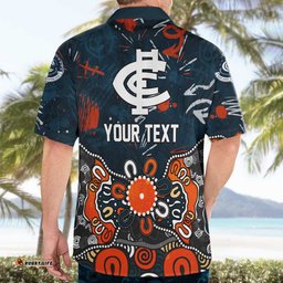 Personalized Carlton Blues Hawaiian Shirt Aboriginal Dot Painting Graffiti Style TS04