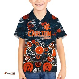 Personalized Carlton Blues Hawaiian Shirt Aboriginal Dot Painting Graffiti Style TS04