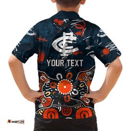 Personalized Carlton Blues Hawaiian Shirt Aboriginal Dot Painting Graffiti Style TS04