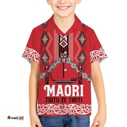 Toitu Te Tiriti Waitangi Hawaiian Shirt Red Wharenui House LT9