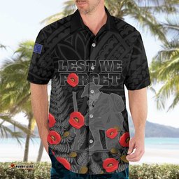Personalised New Zealand ANZAC Day Hawaiian Shirt Lest We Forget Soldier Memorial LT15