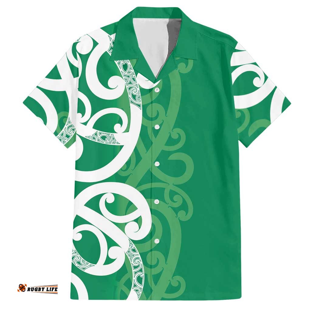 Pounamu Green Maori Hawaiian Shirt Koru Kowhaiwhai LT7