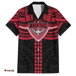 Personalized Essendon Bombers Hawaiian Shirt Polynesian Tribal Pattern Heritage Football TS04