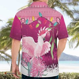 Pink Cockatoo Australia Christmas Hawaiian Shirt Grevillea Eucalyptus Blossoms LT14