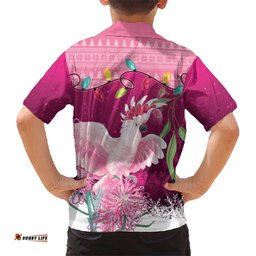 Pink Cockatoo Australia Christmas Hawaiian Shirt Grevillea Eucalyptus Blossoms LT14