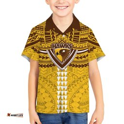 Personalized Hawthorn Hawks Hawaiian Shirt Polynesian Tribal Pattern Heritage Football TS04