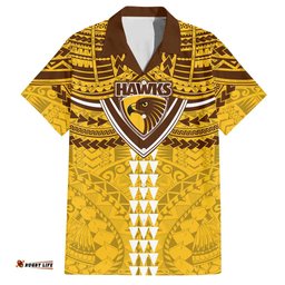 Personalized Hawthorn Hawks Hawaiian Shirt Polynesian Tribal Pattern Heritage Football TS04