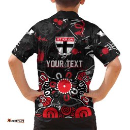 Personalized St Kilda Saints Hawaiian Shirt Aboriginal Dot Painting Graffiti Style TS04