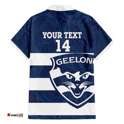 AFL Cats Football Custom Hawaiian Shirt Geelong Proud Indigenous Art LT14