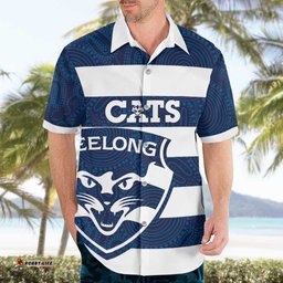AFL Cats Football Custom Hawaiian Shirt Geelong Proud Indigenous Art LT14