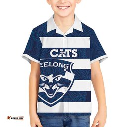 AFL Cats Football Custom Hawaiian Shirt Geelong Proud Indigenous Art LT14