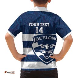 AFL Cats Football Custom Hawaiian Shirt Geelong Proud Indigenous Art LT14