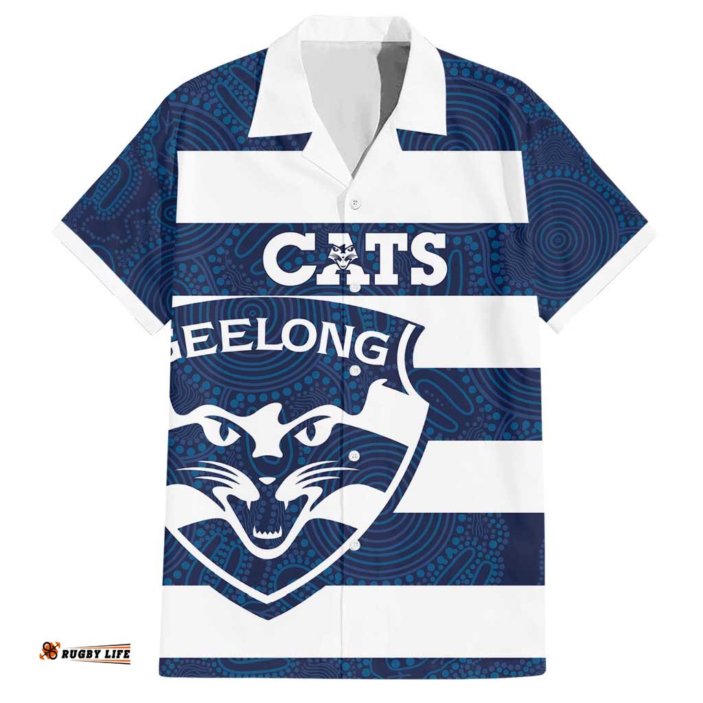 AFL Cats Football Custom Hawaiian Shirt Geelong Proud Indigenous Art LT14