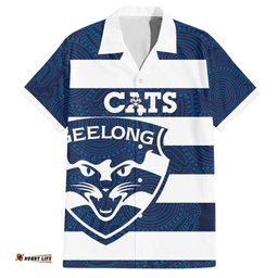 AFL Cats Football Custom Hawaiian Shirt Geelong Proud Indigenous Art LT14