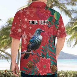 Tui Meri Kirihimete Personalised Hawaiian Shirt Pohutukawa Flowers Red Motif LT9