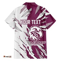 Personalized Manly Warringah Sea Eagles Hawaiian Shirt Dynamic Lightning Mascot Rugby Australia TS04