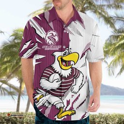 Personalized Manly Warringah Sea Eagles Hawaiian Shirt Dynamic Lightning Mascot Rugby Australia TS04