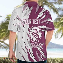 Personalized Manly Warringah Sea Eagles Hawaiian Shirt Dynamic Lightning Mascot Rugby Australia TS04