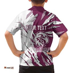 Personalized Manly Warringah Sea Eagles Hawaiian Shirt Dynamic Lightning Mascot Rugby Australia TS04