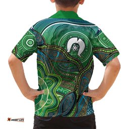 Torres Strait Islands Hawaiian Shirt Indigenous Ocean Wave Dot Green Color TS04