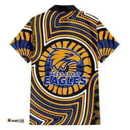 West Coast Eagles Hawaiian Shirt Indigenous Monochrome Dot Art Mascot Style TS04