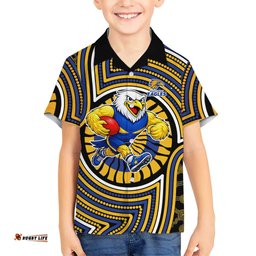 West Coast Eagles Hawaiian Shirt Indigenous Monochrome Dot Art Mascot Style TS04