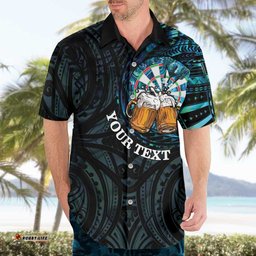 Personalized New Zealand Darts Beer Hawaiian Shirt Paua Shell Aotearoa Maori Tattoo LT14