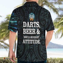 Personalized New Zealand Darts Beer Hawaiian Shirt Paua Shell Aotearoa Maori Tattoo LT14