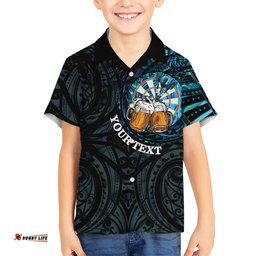 Personalized New Zealand Darts Beer Hawaiian Shirt Paua Shell Aotearoa Maori Tattoo LT14