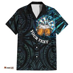 Personalized New Zealand Darts Beer Hawaiian Shirt Paua Shell Aotearoa Maori Tattoo LT14