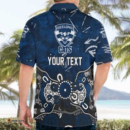 Personalized Geelong Cats Hawaiian Shirt Aboriginal Dot Painting Graffiti Style TS04