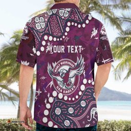 Personalized Manly Warringah Sea Eagles Hawaiian Shirt Aboriginal Pattern with Graffiti Style Design TS04