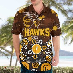 Personalized Hawthorn Hawks Hawaiian Shirt Aboriginal Dot Painting Graffiti Style TS04