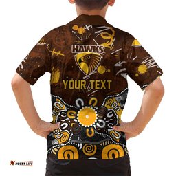 Personalized Hawthorn Hawks Hawaiian Shirt Aboriginal Dot Painting Graffiti Style TS04
