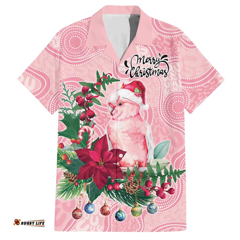 Watercolor Pink Galah Flowers Hawaiian Shirt Australia Christmas Vibes LT9