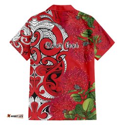 Personalised New Zealand Koru Pohutukawa Hawaiian Shirt Meri Kirihimete Aroha for Christmas LT9
